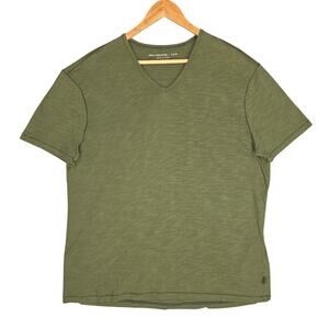JOHN VARVATOS U.S.A. MEN'S CASUAL V‑NECK TEE – SIZE XL – OLIVE – MINIMALIST